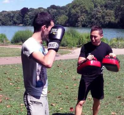 cours de boxe au parc de la tête d'or à Lyon