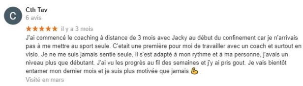 Avis d'un coaching à distance sur Lyon