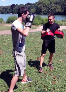 cours de boxe au parc de la tête d'or à Lyon